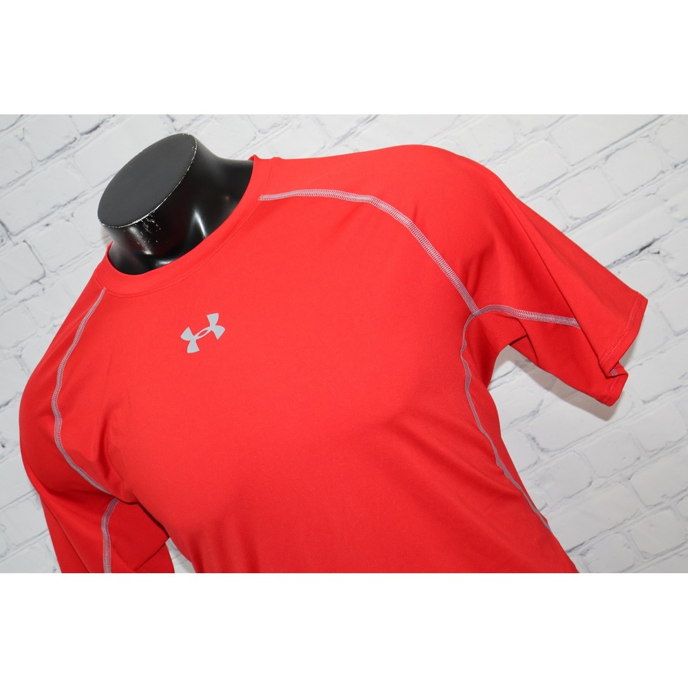 Under Armour Compression Gym Shirt Men 3XL Red HeatGear Activewear Workout